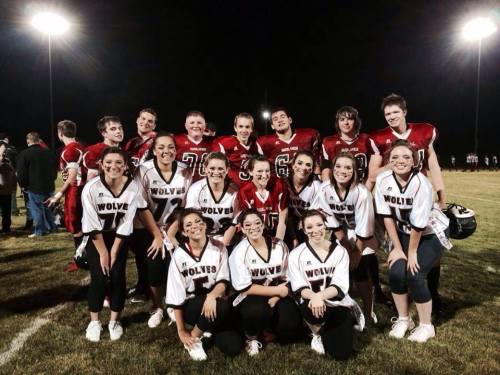 Wilkinson (center, middle row) during Senior Night for football. (Cheridan Eck photo)