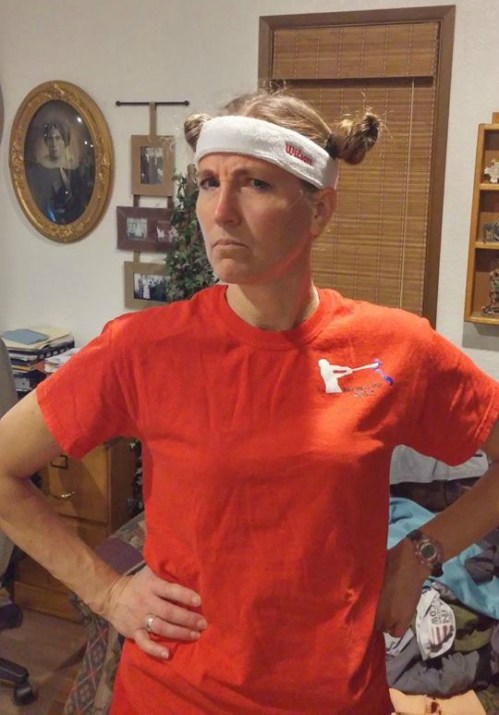 Former Wolf volleyball coach Toni Crebbin, the ultimate warrior.