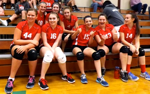 The CMS 8th grade varsity squad hangs out. (Kelly Crownover photos)