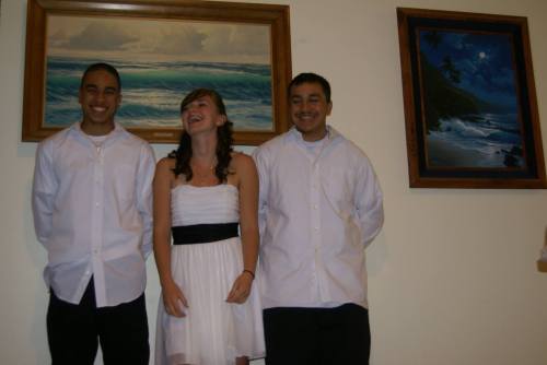 CHS athletes and classmates (l to r) Mitch Pelroy, Rhiannon Ellsworth and Adam Garcia enjoy a moment together. (Photo courtesy Rhiannon Ellsworth)