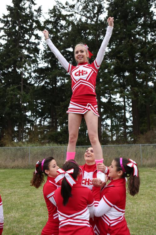 Maddy Neitzel gets ready to flu during pre-game warmups. (John Fisken photos)