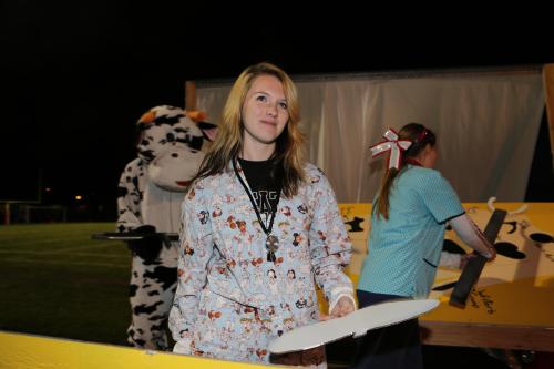"I'm a senior, Jim, not a doctor!!" Homecoming floats centered around board games, with Operation setting the pace.