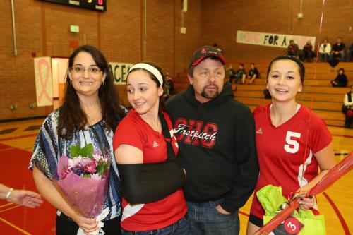 McKayla Bailey (in sling)