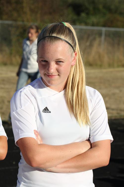 Sage Renninger is part of a talented group of freshmen making an impact for the Wolf girls' soccer squad. (John Fisken photos)