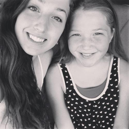 Mekare Bowen (left) with lil' sis Aria.