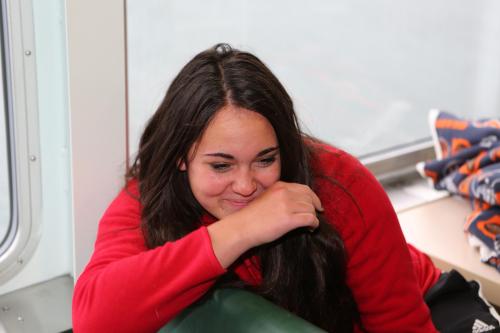 Booter Hanna Seiffert, a German foreign exchange student, is a newcomer to the state ferry system.