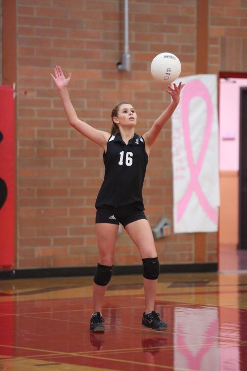 Payton Aparicio launches a little serve she calls "The Knee Shredder."