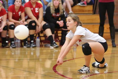 Valen Trujillo sells out completely in pursuit of a ball.