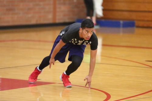 Risen Johnson prepares to take off during a running drill. (John Fisken photos)