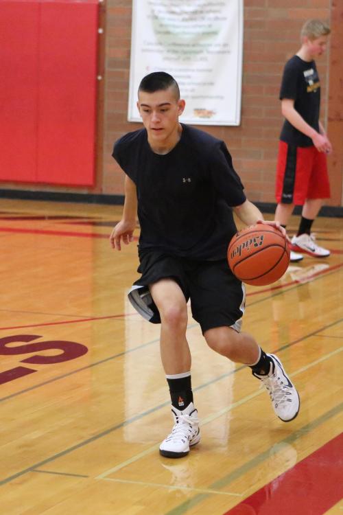 CJ Smith works on his already-formidable dribbling skills. 