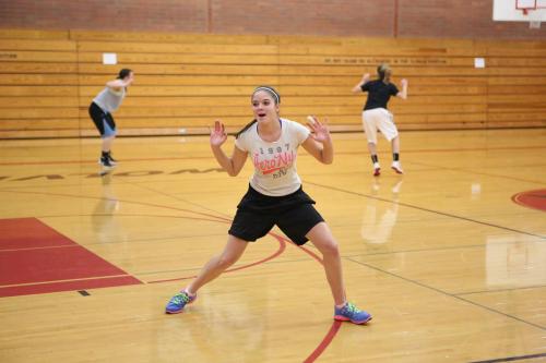 Freshman phenom Katrina McGranahan glides through a defensive drill.