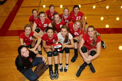 The 2014 Wolf varsity spikers (minus the injured Sydney Autio).
