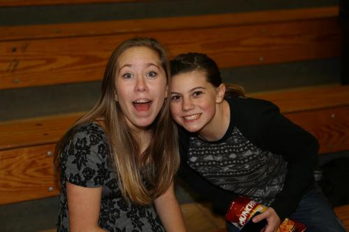 Kayla Rose (left) and Jae LeVine enjoy a moment together pre-match.