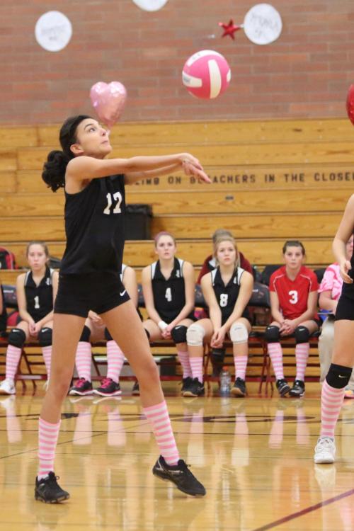 Sofia Hassapis tip-toes through a Dr. Suess-styled volleyball scenaro.