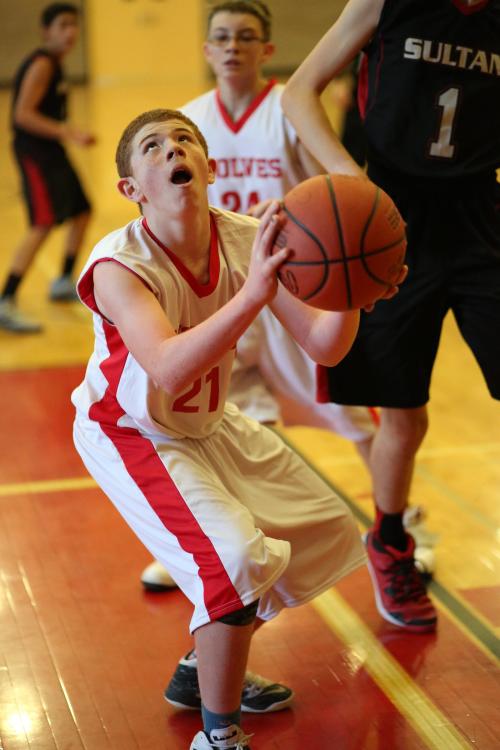 "Good lord, I don't remember the basket being quite so high during practice..."