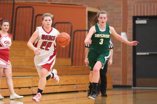 Back in her natural environment, flying on the break.