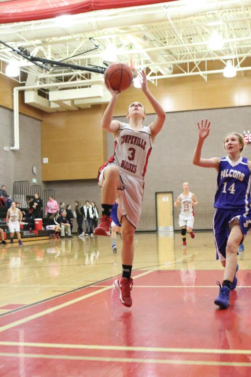 Lauren Grove, seen here in an earlier game, outscored Port Townsend by herself Friday night. (John Fisken photo)
