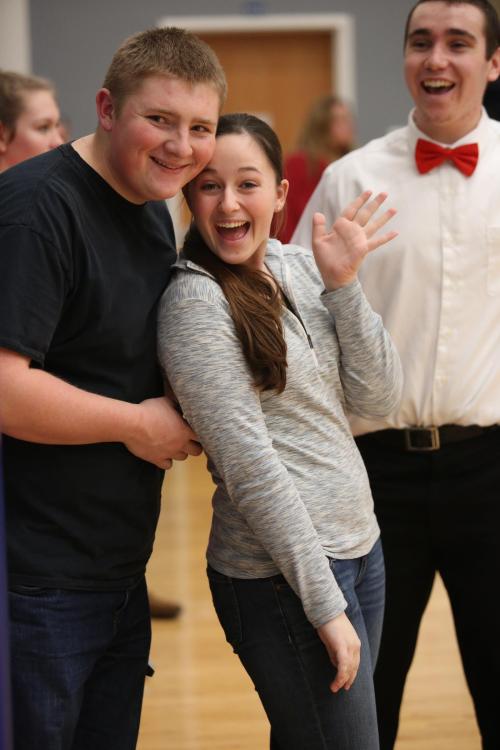 The best photo star there's ever been, McKayla "Million Dollar Arm" Bailey, hangs out with Carson Risner (left) and Aaron Trumbull. (John Fisken photo)