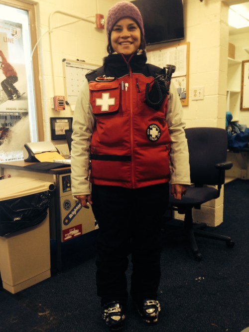 Marissa (Slater) Dixon, ready for snow patrol.