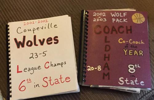The history of CHS girls' basketball lives on in these books. If anyone sees a copy in the CHS library, let me know. (Greg Oldham photo)
