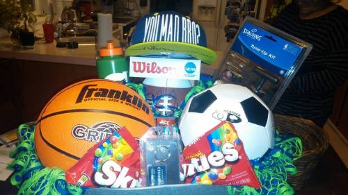 One of the many baskets that will be raffled off at the event.