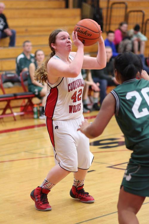 Kailey Kellner, seen here in an earlier game, beat Port Townsend 15-4 by herself Tuesday. (John Fisken photo)