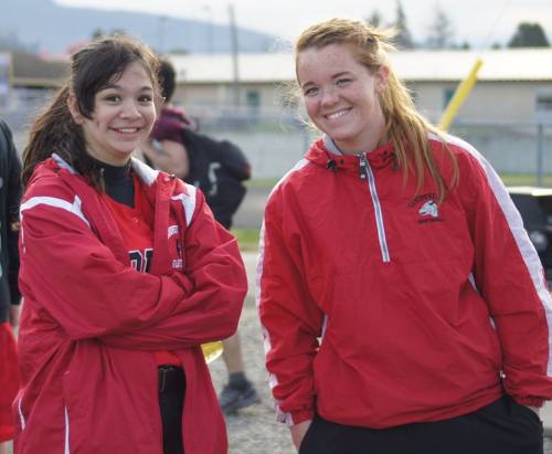 The victory was the first as a high school coach for Deanna Rafferty (right), seen here with Robin Cedillo. (Shelli Trumbull photo)