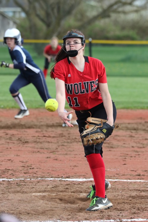 CHS hurler Katrina McGranahan snaps off a pitch.