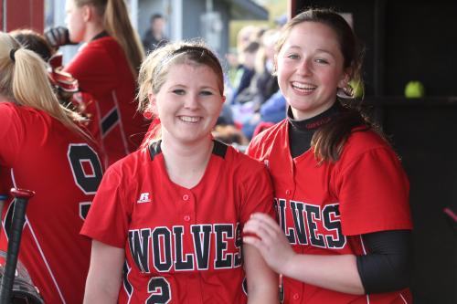 Madeline Roberts (left), seen here last season with McKayla Bailey, is crushin' it at the college level. (John Fisken photo)