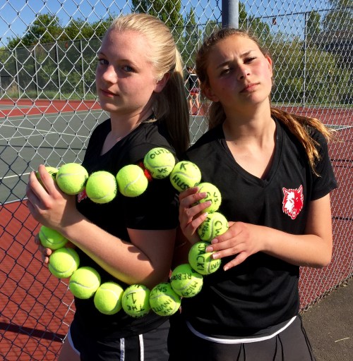 Player of the Match honorees Sage Renninger (left) and Payton Aparicio. (Ken Stange photo)