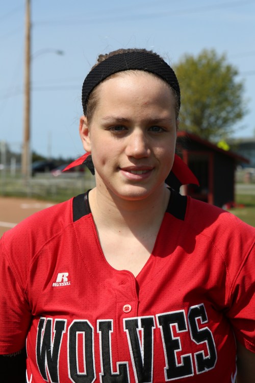 Monica Vidoni had a sensational over her shoulder catch to highlight Coupeville's 8-2 win Thursday. (John Fisken photo)