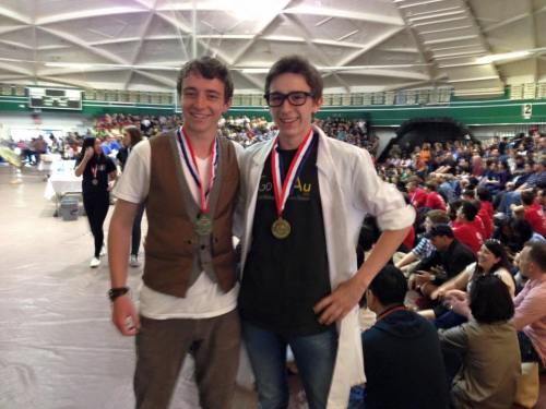 Sebastian Davis (left) and Garrett Woody bask in the glow of their accomplishment. (Mckenzie Meyer photo)