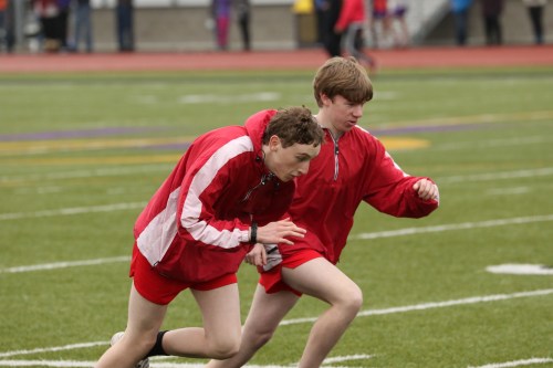 Kenny Johnson (left) and Jacob Smith make a break for it. (JF)