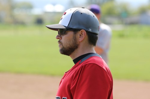 JV coach Chris Smith gets his game face on.