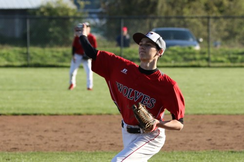 Jonathan Thurston got the start in game one of Saturday's JV baseball tourney. (John Fisken photos)