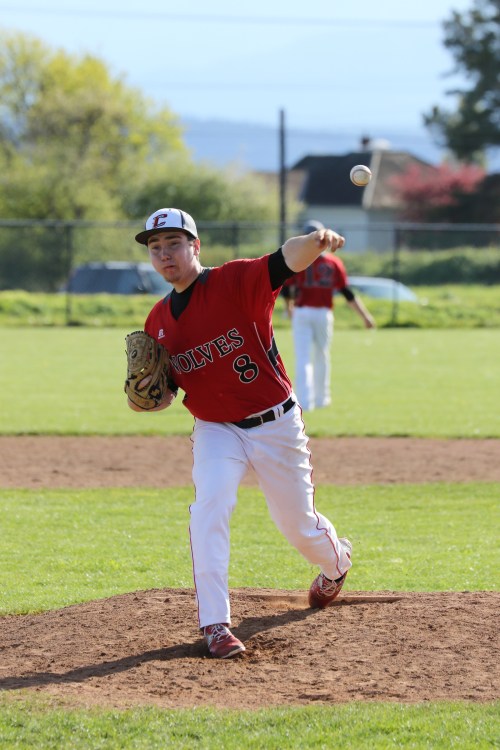 Aaron Trumbull will pitch at least one more game at the high school level. (John Fisken photos)