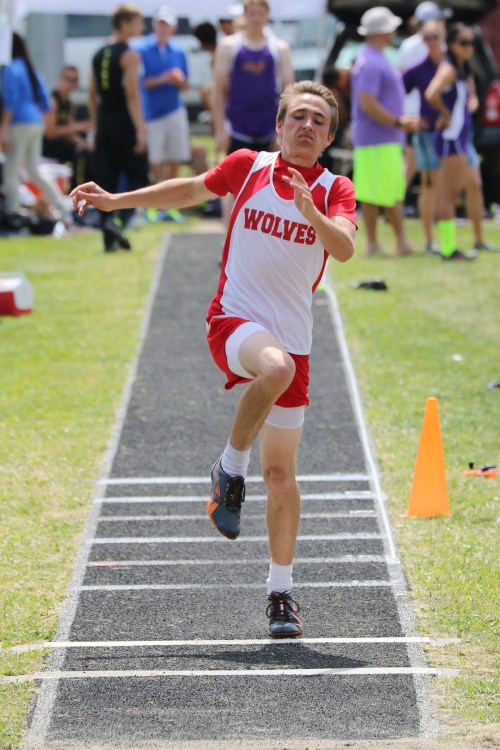 Spider ... SPIDEEEEEERRRRR!!!" Connor Thompson gets ambushed during the triple jump. Or so I'd like to think...