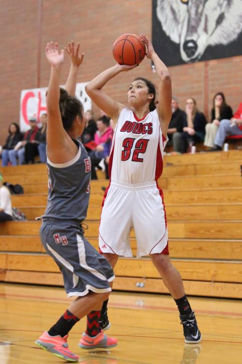Makana Stone prepares to drop another bucket on her hapless foes. (John Fisken photos)
