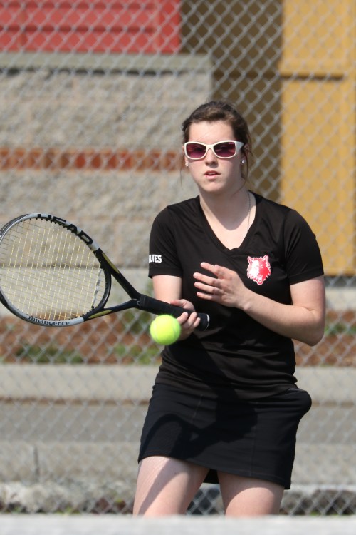Jacki Ginnings capped a strong three-year run Wednesday, exiting at the district tennis tourney. (John Fisken photos)