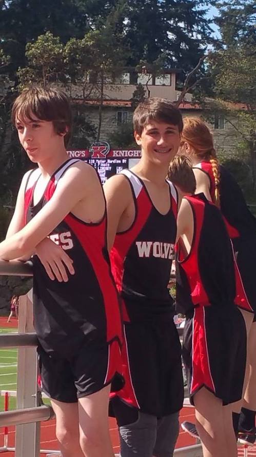 Danny Conlisk (left) and Teo Keilwitz wait for their events.