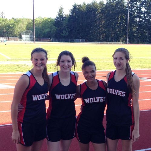 Wolf speedsters (l to r) Lindsey Roberts, Ashlie Shank, Jasmine Nastali and Emma Smith. (Photos courtesy Anonymous Parents of CMS, Inc.)