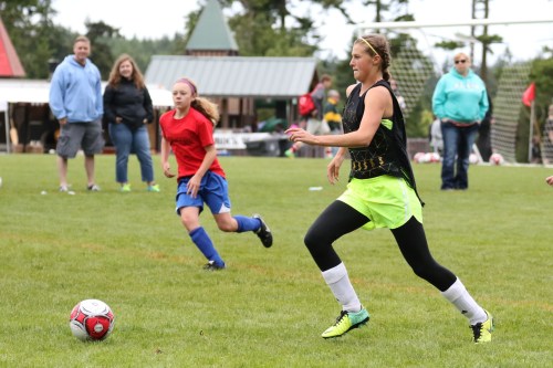 Roberts streaks down the field like the trophy-winning sprinter she is in another life.