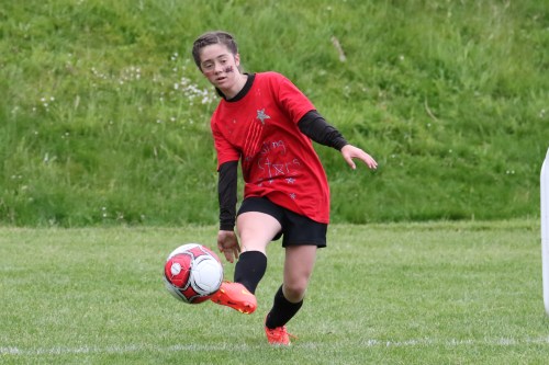 "Begone foul ball. Fly straight to the goal and never return!"