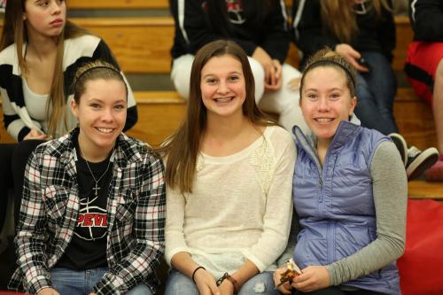 Lauren (left) and Kayla with non-twin Lindsey Roberts.