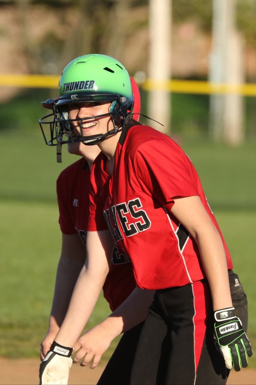 Katrina McGranahan smacked a homer run and three doubles Monday. (John Fisken photos)