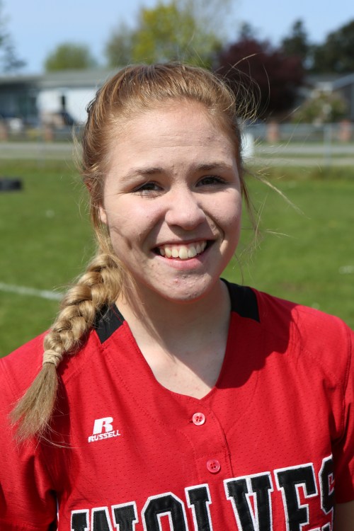 Hope Lodell clinched a title for her team with a running, over the shoulder catch in deepest center Sunday. (John Fisken photo)