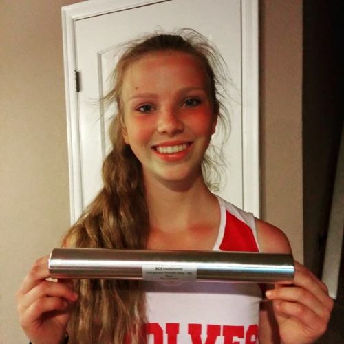 Allison Wenzel set PRs in the 100 and discus, then anchored a successful 4 x 100 relay squad. (Susan Wenzel photo) 