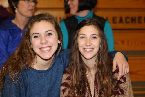 Proud big sisters Julia Myers (left) and Taylor Herreman.