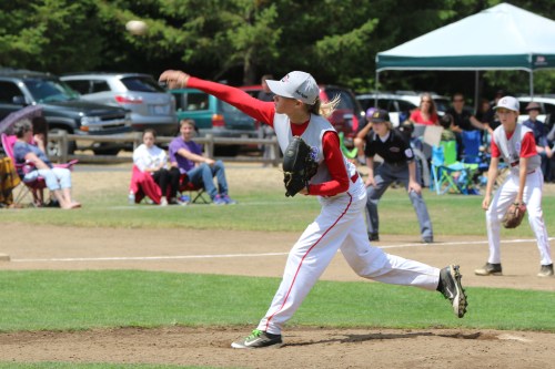 Chelsea Prescott breaks off a nasty fastball.