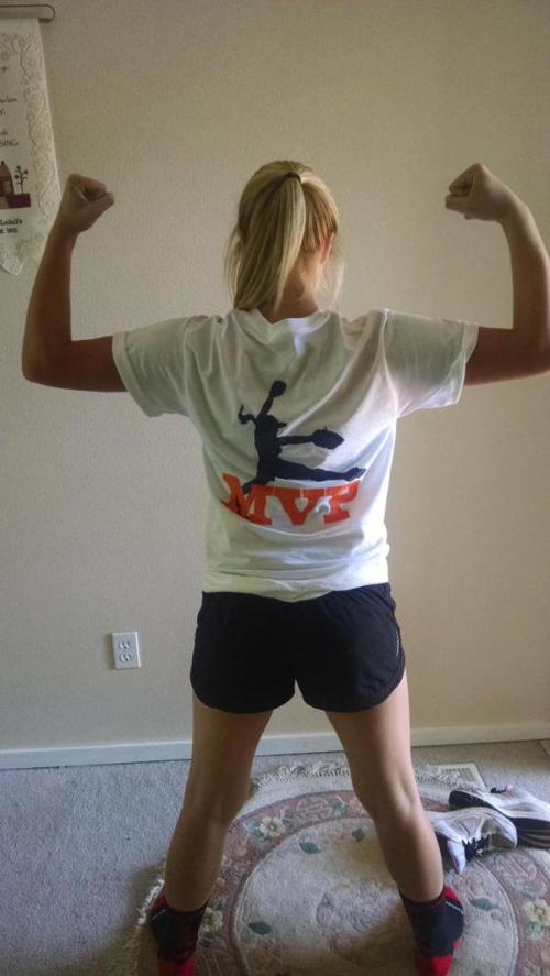 Whidbey softball players, time to flex your muscles like Hope Lodell. (Rebecca Lodell photo)